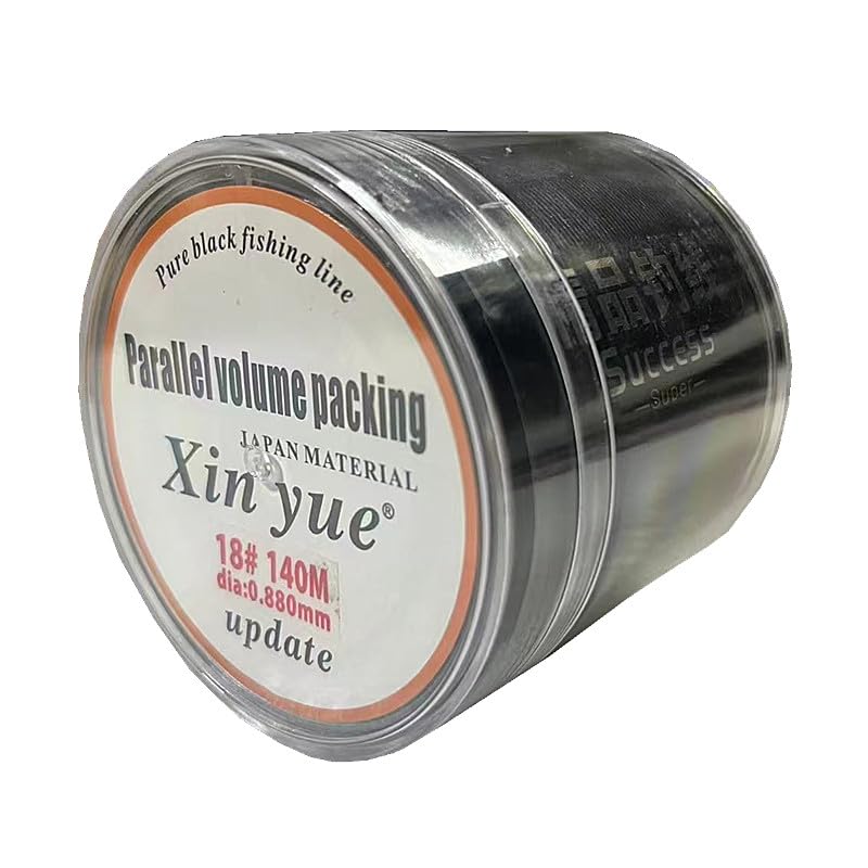 xin yue 18# All Black Core Fishing Line 153 Yards - Medium Stretch High Sensitivity Ultra High Strength Single Strand Nylon Line for Saltwater Freshwater Bait Fishing