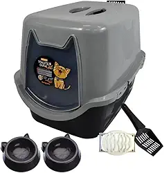 Banheiro Fechado Gato G Caixa Areia Com Pá Sanitário Fechado C Filtro Cor:Preto