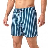 RIPT Essentials Bañador para Hombre Shorts de Baño con Protección Solar UV 50 de Secado Rápido, Estampado de Rayas Azul Marino, XL