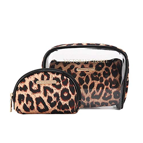 LYX 3 Piezas Bolsa de Almacenamiento Impermeable Transparente Bolsa de cosméticos Transparente Bolsa de Lavado de Gran Capacidad de Viaje Bolso Adecuado for niñas (Color : Leopard)