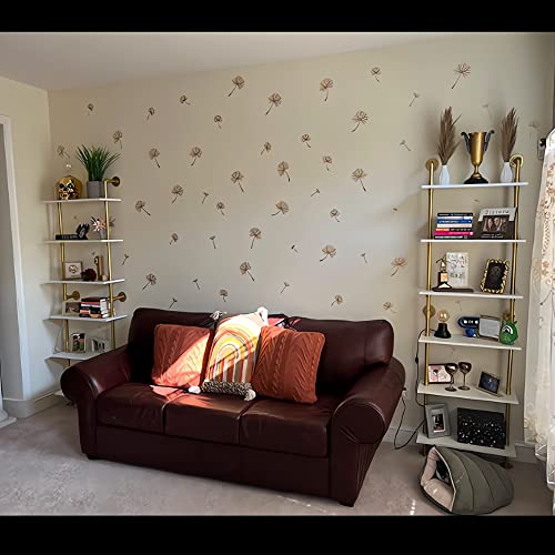 Heoniture Industrial Gold Bookshelf-6 Tier Wall Mounted Ladder Bookshelf, Rustic Gold Storage Book Shelves Display Bookcases For Living Room/Home/Office #TOP3