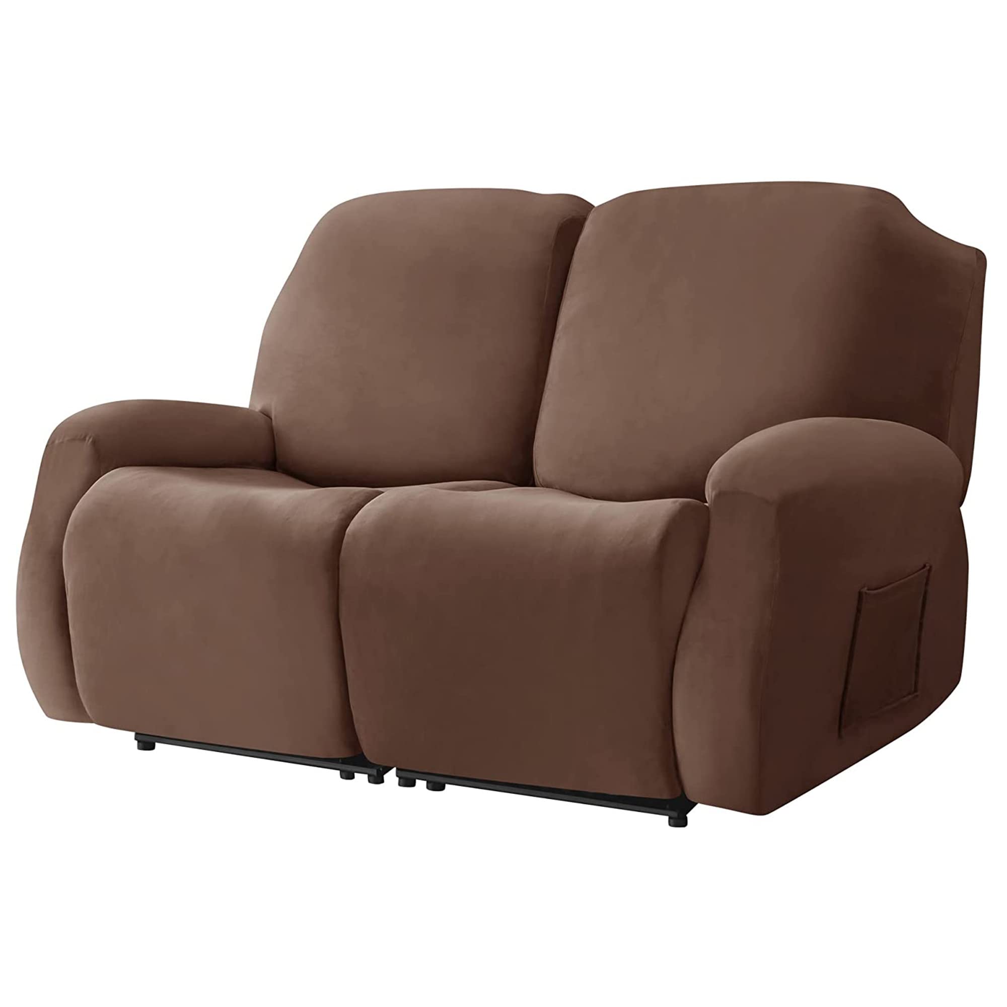 GEBIN Terciopelo Funda De Sillón Relax Elástica, 6 Piezas Fundas De Sofá Reclinables Suave Completo Protector para Sillón Reclinable Lavable Protector De Muebles para Sala De Estar (Marrón)