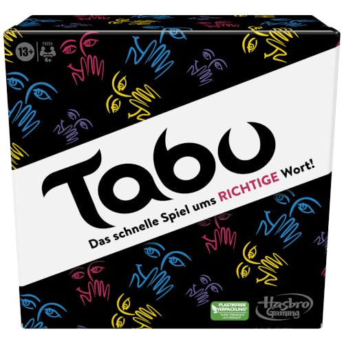 Hasbro Klassisches Tabu Spiel Partyspiel Wörterspiel für Erwachsene und Teenager Ratespiel für 4 und mehr Spieler ab 13 Jahren Deutsche Version