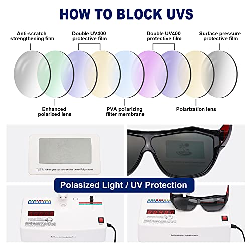 IGnaef Unisex Fit Over Sunglasses for Men Women Polarized Shades with UV Protection for Fishing IF58044