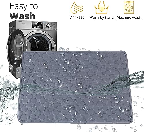 Image of Washable Puppy Dog Pee Pad, 2PCS Waterproof Reusable Mats with Super Absorbent, and Non-Slip, Pet Whelping Pads Training Pad for Crate, Kennel, Playpen (Grey, 24x18inch(2 Pack))