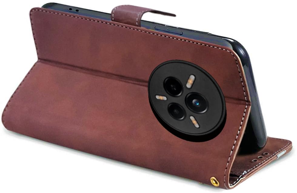 Image of Excelsior Flip Cover for Realme 14 Pro | Premium PU Leather | Full Protection (Coffee)