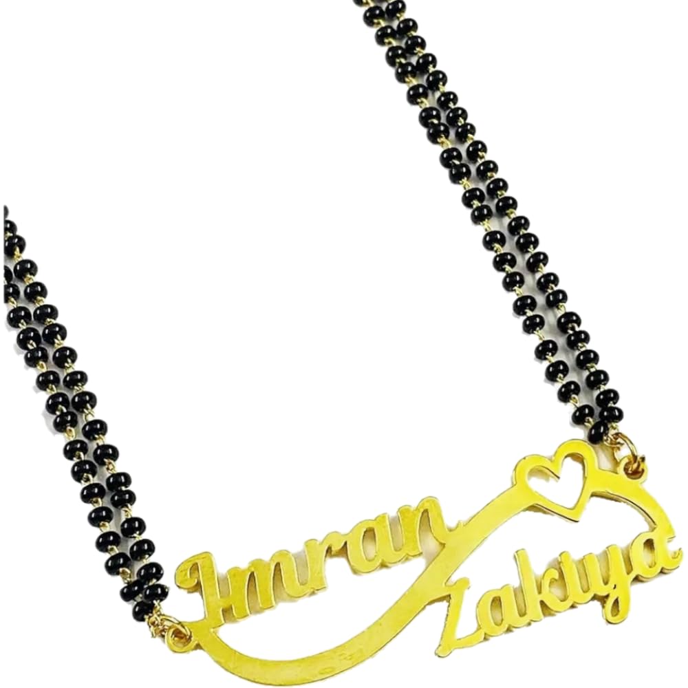 Personalised Name Necklace, Custom Name Necklace with Mangalsutra Chain Wedding Name Necklace Customized Name Necklace for Women Anniversary Necklace (B0DDMWTW7F) Amazon Price History, Amazon Price Tracker