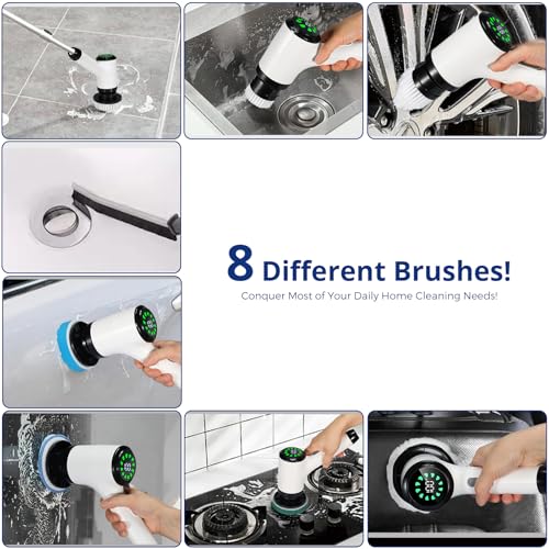 Electric Spin Scrubber, Cordless Power Cleaning Brush with 8 Replaceable Heads - image 7