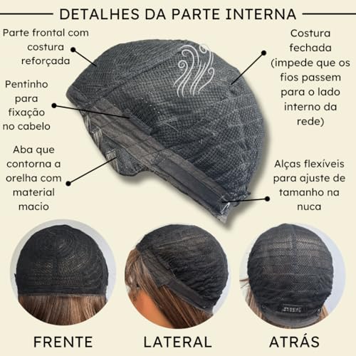 LIONSWIG, Peruca lisa com franja longa 90cm repicada orgânica premium Cor:CHOCOLATE BROWN