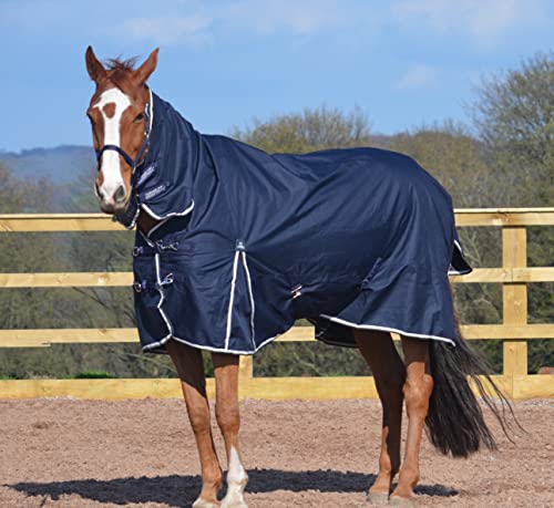 Turner Equestrian 50g Navy 600d Combo Neck Ripstop Horse Turnout Rugs 5'3