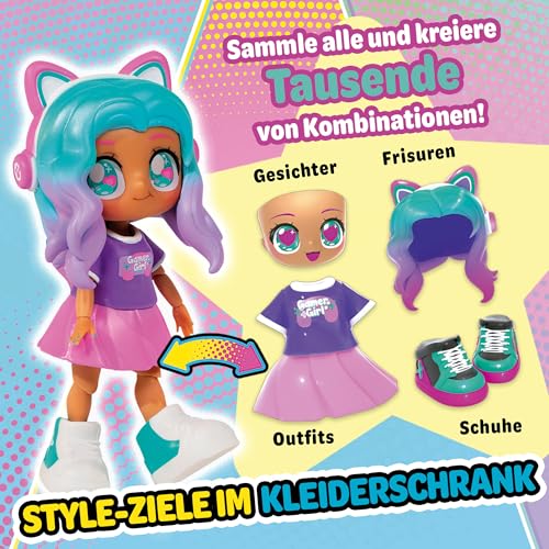 BANDAI - Animakii Einhorn und Fledermaus - Set Personalisierbare Puppen - 1 Puppe, 4 Gesichter, 2 Frisuren, 2 Outfits… – Ansicht 6