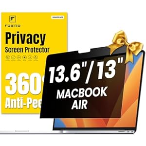 F FORITO Protector de pantalla de privacidad de 360° compatible con MacBook Air de 13.6 pulgadas (2022-2025, M2, M3, M4), protector de pantalla de privacidad para laptop antimiradas y antirreflejos