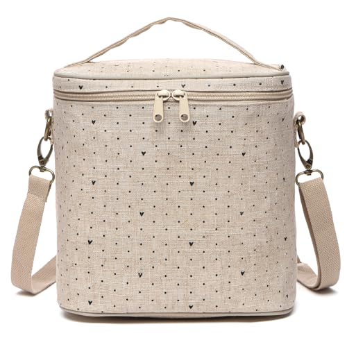 neatlife Lunch Bag for Women, Soft Linen Lunch bag