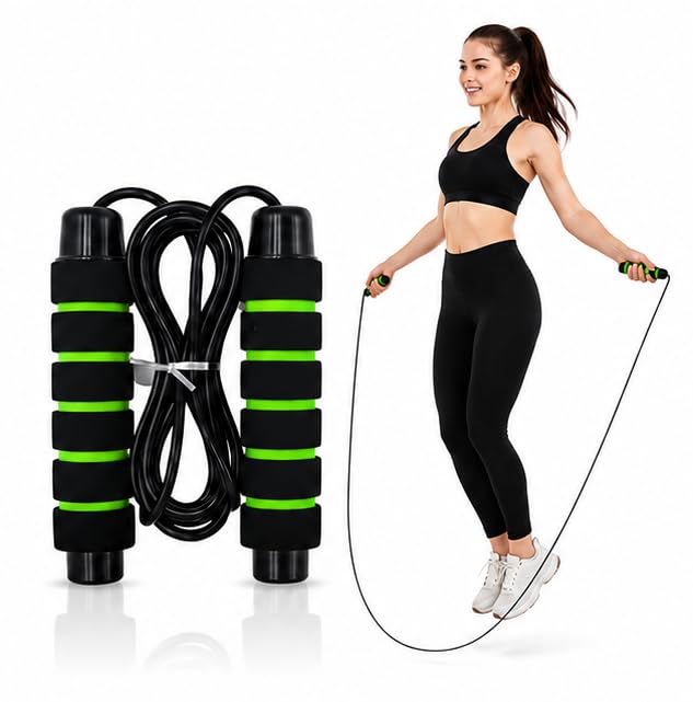 SUVIKSHA Skipping Rope for Men, Women & Kids, Adjustable | Tangle-Free Jumping Rope for Workout, Weight Loss Exercise, Gym & Fitness Training, Lightweight with Soft Handles, Jump Rassi (Random Color)-image-49