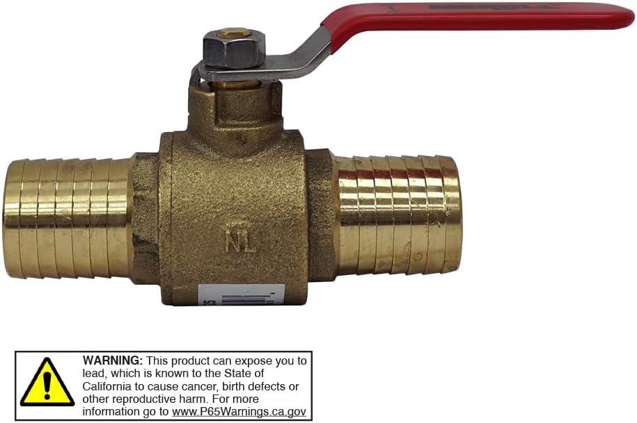 Merrill MFG BBVINL100 Heavy Duty 1" No Lead Brass Ball Valve, Full Port, NPT, 600 WOG