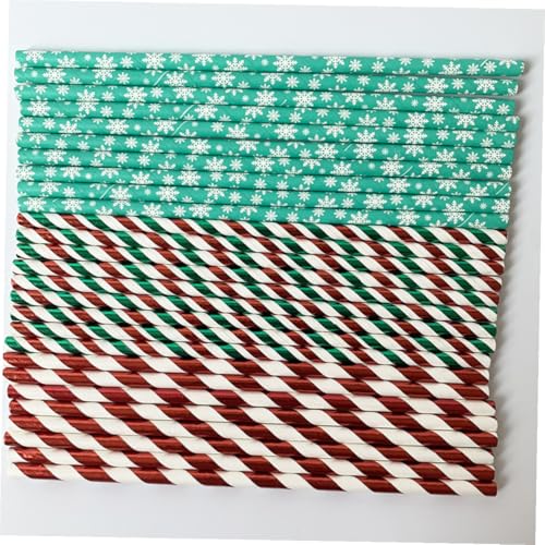 150 pcs Pitillos de Papel Desechables Navideños miniatura 5