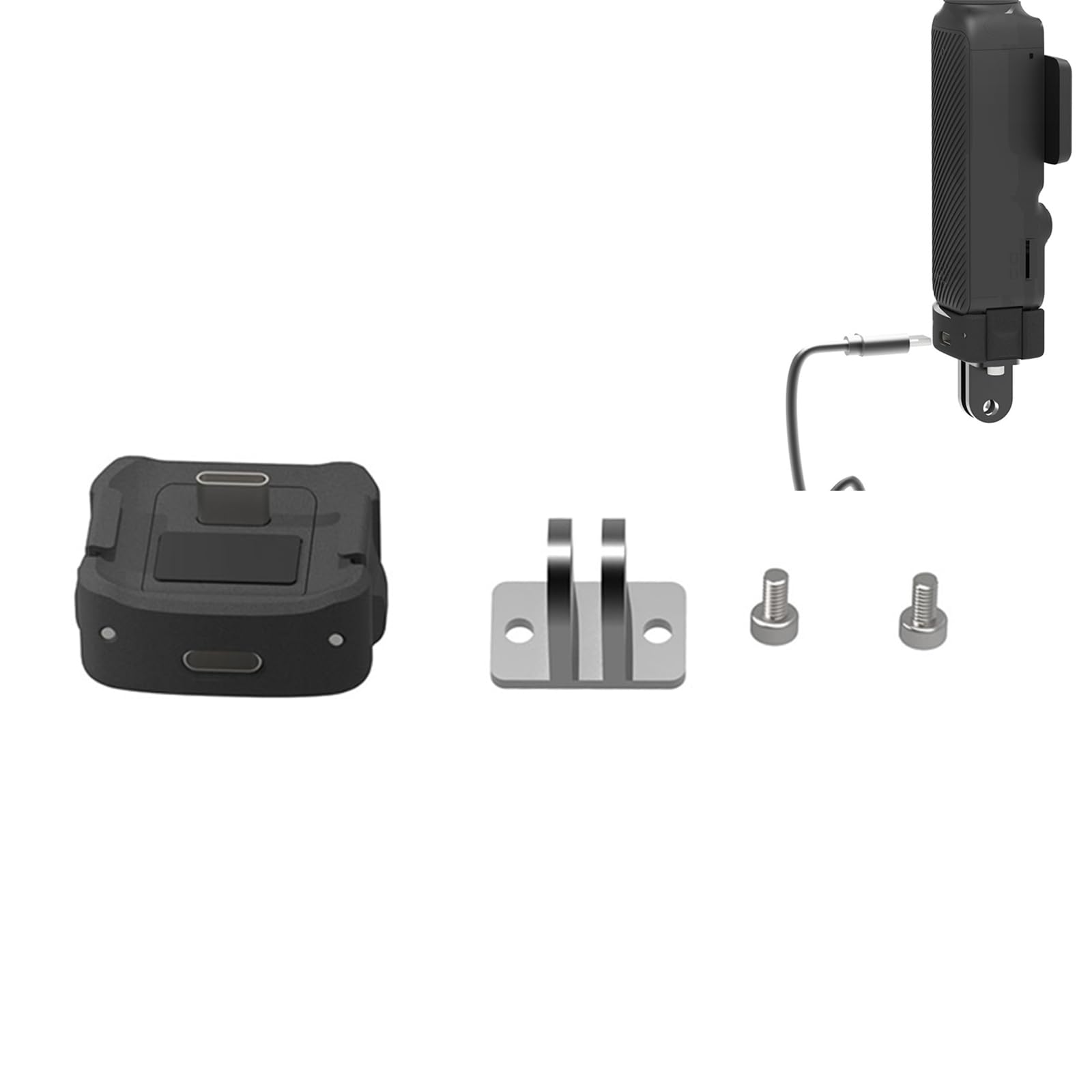 Adattatore di ricarica per DJI OSMO Pocket 3 Type-C Base di ricarica Dock Stand CNC in lega di alluminio con foro per vite da 1/4 e interfaccia pieghevole a due poli