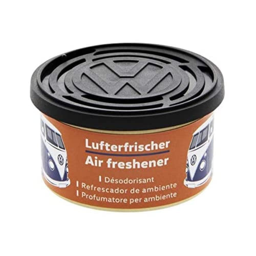 Brisa VW Collection - Volkswagen Scented Car Air Freshener in a Tin, Fragrance Deodorizer for Car/Auto or Home with Volkswagen Hippie Bus T1 Camper Van Design (Vanilla/Orange)