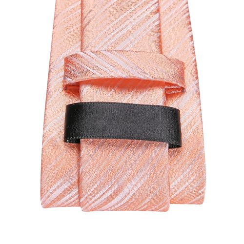 Image of Dubulle Silk Ties Set for Men Formal Paisley Striped Necktie Pocket Square Cufflinks 3PCS Sets Wedding Business Party