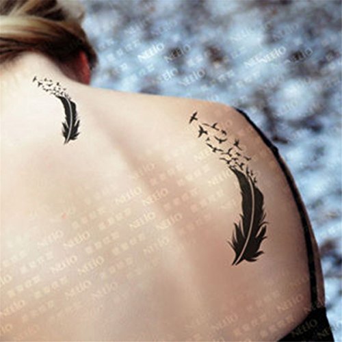 Cokohappy 10 Sheets Tiny Temporary Tattoo Feather Bird For Men Women #TOP2