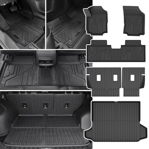 JOULARISE Floor Mats & Cargo Mat & Backrest Mat for 2018-2024 Chevy Equinox/GMC Terrain All Weather TPE Car Floor Liners Trunk Mat Accessories for Chevrolet Equinox