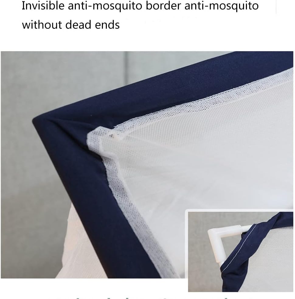 Foldable Mosquito Net Bed Canopy - Easy Setup Anti-Bite Protection for Camping, Travel & Home Use, 60x130x58cm, Navy Blue - Ideal Outdoor Mosquito Shield