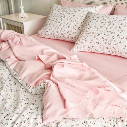 Freyamy Bettwäsche 200x220 Beige Bunt Blumen Aesthetic Bettwäsche Set – Ansicht 4