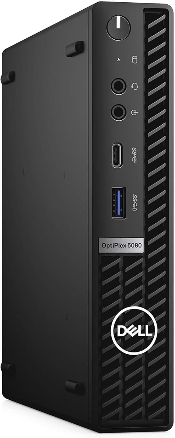 Dell Optiplex 5080 Mini Ordinateur de Bureau, Intel Core i5-10500T, 8 Go de RAM, SSD de 256 Go, Bluetooth, Wi-FI, Clavier QWERTY Américain, Windows 11 Pro (Reconditionné)