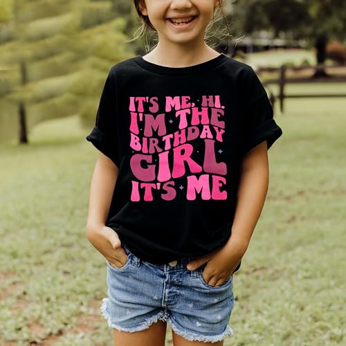 Image of LOTUCY Birthday Girl Outfit for Kids Its Me Hi Im The Birthday Girl Shirt | Birthday Party TopsToddler Kid Girls Tie Dye T-Shirt B-Day Gifts