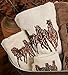 Paseo Road Western Horse 3 Piece Rustic Bathroom Towel Set, Cream Southwestern Towels with Embroidery, Lodge Bath Towel, Hand Towel and Finger Towel