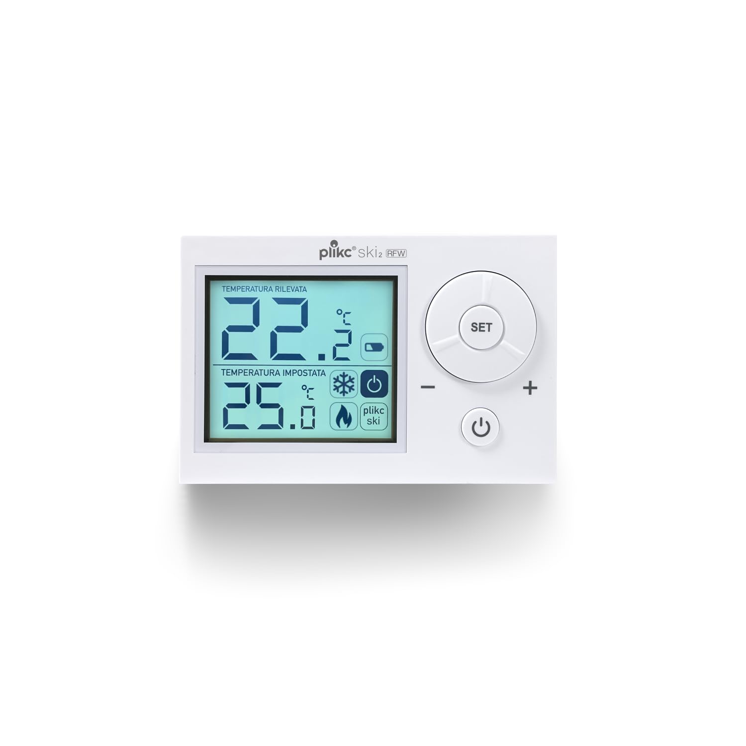 Plikc - Thermostat d'ambiance numérique SKI 2 RFW (Blanc WiFi sans fil)