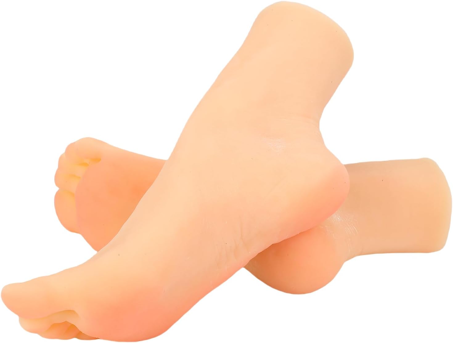 Luqeeg Silicone Foot Model, Built in Bone Lifelike Washable Reusable Flexible Movable Soft Fake Foot Tool for Displaying Jewerly Sandal Shoe Sketch Nail
