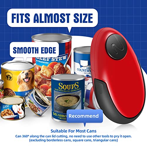 One-touch Automatic Electric Can Opener, Smooth Edge, Food-Safe for Almost All Can Sizes, Battery Operated Handheld Can Openers for Kitchen, Camping, Great Gadgets for Seniors and Arthritic - Thumbnail 5