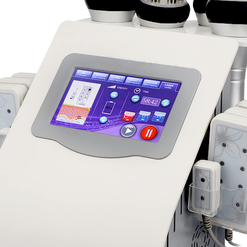 Profi 40K Massagegerät, Multifunktionale Lipo Laser Körperformmaschine mit 8 Pads LLLT Lipo Laser Gerät für Augen, Gesicht, Hals, Arme, Bauch und Rücken Abnehmen Maschine