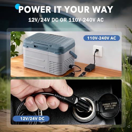 Image of 12 Volt Refrigerator, 11QT Mini Portable Car Fridge, Freezer Compressor Electric Cooler -4℉~68℉, 12 /24V DC 100-240V AC for Truck Van RV SUV Travel Camping Road Boat Trips