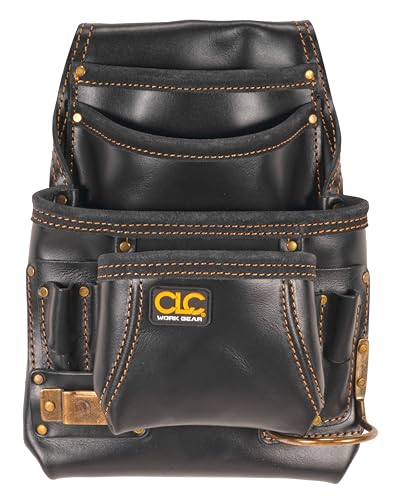 CLC Custom Leathercraft 179354 Carpenter's Nail and Tool Bag Reversed Top Grain, 10 Pocket