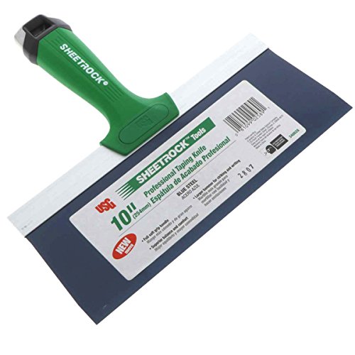 USG Sheetrock Pro Drywall Taping Knife, Blue Steel w/Soft Grip Handle & Hammer End (10-Inch Blade)