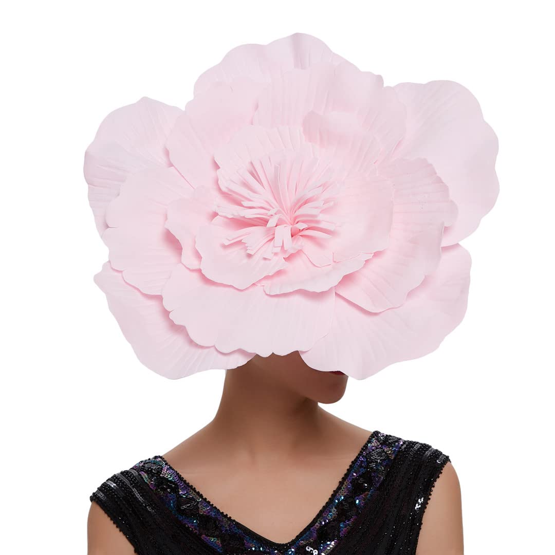 Lmtossey Tocado De Flor Grande para El Cabello, Tocado, Sombrero De Maquillaje Nupcial, Accesorios para El Cabello con Foto