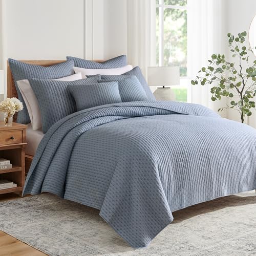 Couette en chambray Levtex Home parure de lit douillette point de croix - 2