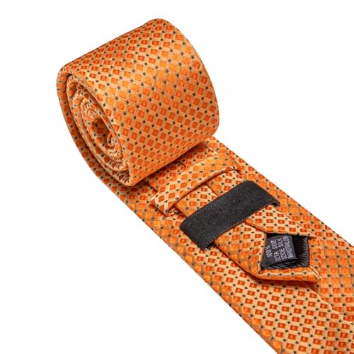 Image of YOHOWA Men Plaid /Striped Ties Set Silk Business Wedding Formal Fashion Necktie and Pocket Square Cufflinks Set