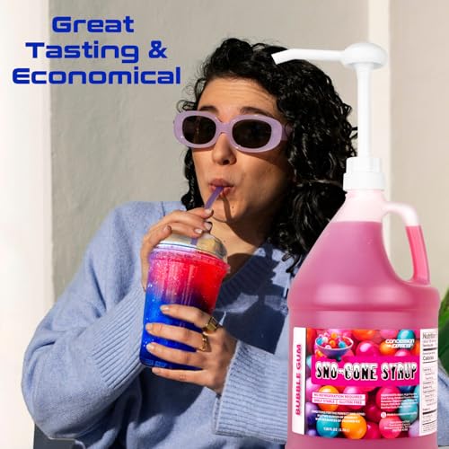image for Concession Express Sno-Cone Syrup Gallons W/Pumps (Root Beer-Banana-Fr