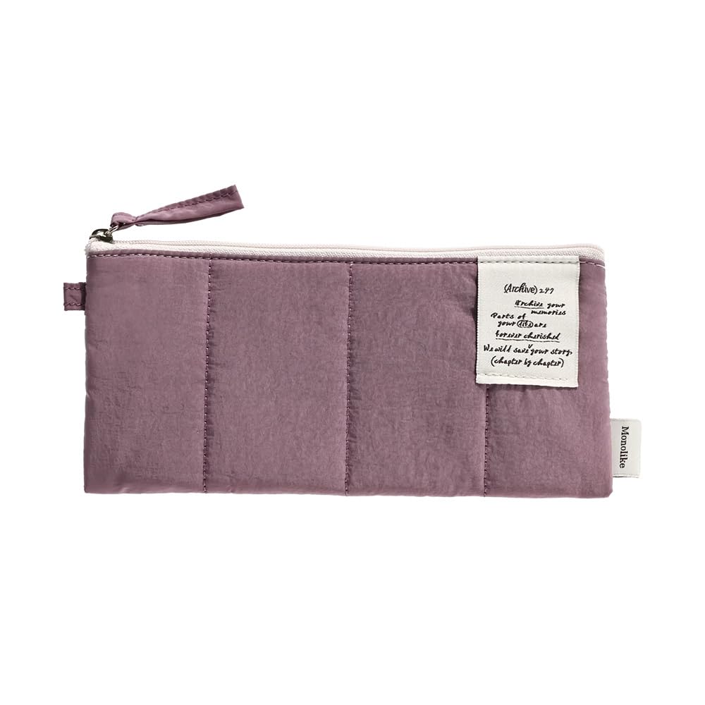Monolike Archive247 Cushion Pencil Case, 04. Purple - Pencil Pouch, Portable Pencil Bag, Pencil Case, Office Pouch case, Cushion, Soft, Vintage