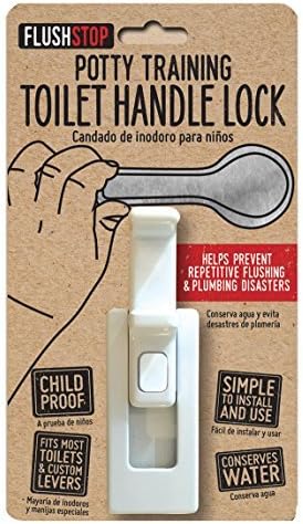 Childproof Toilet Handle Lock (1-Pack, White Button)