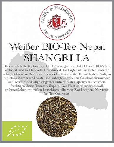 Lerbs & Hagedorn, Weißer Tee Bio Nepal Shangri La | Weich Fruchtig Zitrustexturen 1kg (ca. 81 Liter) Weißer Tee
