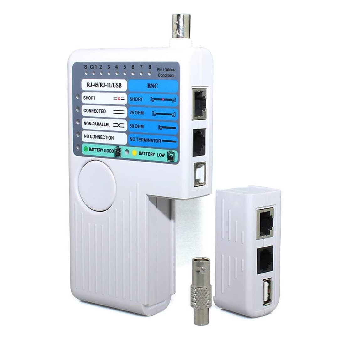 MESHIV Remote Cable Tester RJ45, RJ11, USB And BNC LAN Network Cable Cat5 Cat6 Wire Tester For UTP STP Telephone LAN Cables Tracker Detector Tool (4 In 1 Remote Cable Tester), Multicolor-picture-15