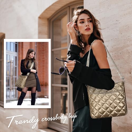 Quilted Crossbody Bags for Women, Unique Pattern Strap Quilted Bag, Crossbody Purses for Women, Quilted Puffer Bag for Women2
