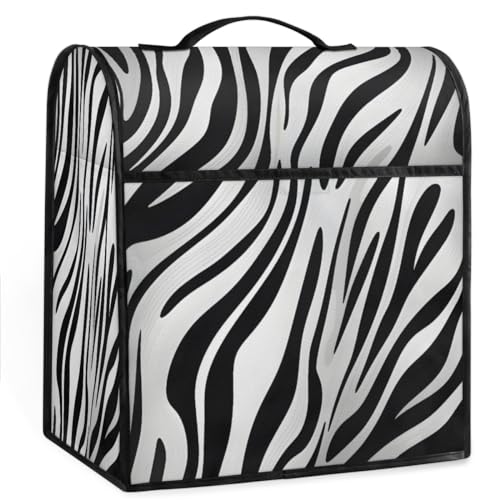 Coffee Maker Cover Zebra Print Animal Kitchen Appliance Covers Small Appliance Covers Blender Cover Juicer Cover Dust Covers for Kitchen Appliances with Top Handle and Pockets,Washable,B430