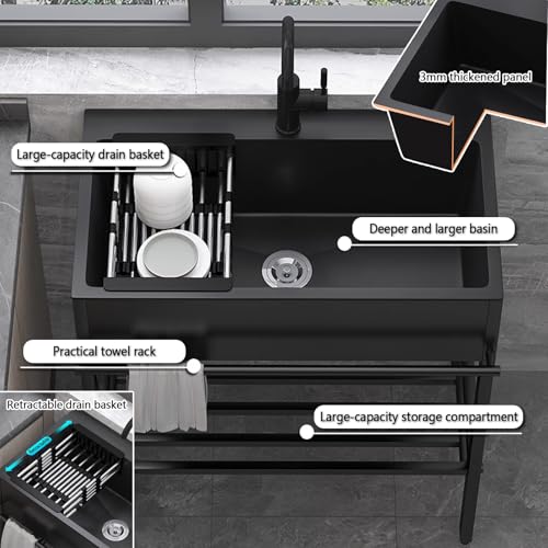 Évier utilitaire en acier inoxydable brossé et lavabo de cuisine à cuve unique durable - 6