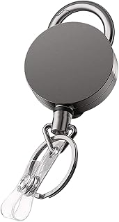 Chaveiro retrátil com clipe de, carretéis de crachá retráteis chaveiro resistente corrente porta-crachá retrátil para pesca ao ar livre