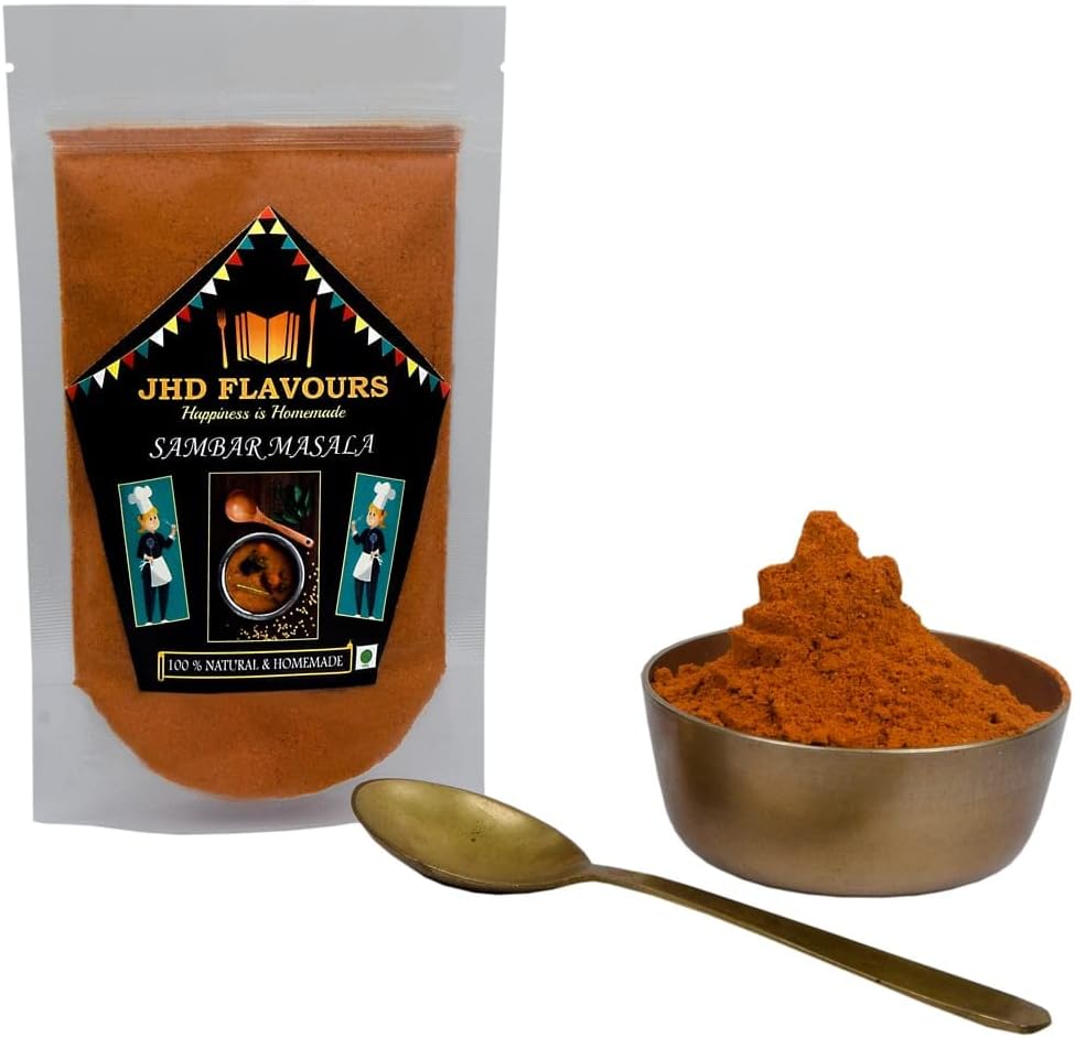 JHD Flavours Sambar Masala Pouch :- Homemade South Indian masala| Prepare delicious sambar at home - 150gm pack of 1